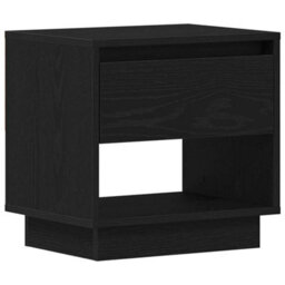 Berkfield Bedside Cabinet Black Oak 45X34X48 Cm Engineered Wood - thumbnail 2