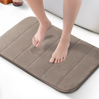 Keplin 50X80Cm Memory Foam Bath Mat Ultra Soft, Highly Absorbent, Non Slip, Machine Washable, Beige - image 1