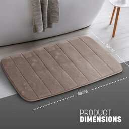 Keplin 50X80Cm Memory Foam Bath Mat Ultra Soft, Highly Absorbent, Non Slip, Machine Washable, Beige - thumbnail 2