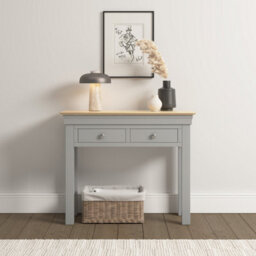 Seconique Bordeaux Console Table - Pebble Grey/oak  Fully Assembled - thumbnail 1