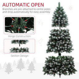 Homcom 7Ft Artificial Pine Christmas Tree With Pinecones, Steel Base - thumbnail 7