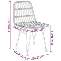 Garden Chairs 2 Pcs 48X62X84 Cm Pe Rattan - thumbnail 8