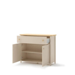 Arte Story 05 Sideboard Cabinet 110Cm - Beige & Oak Vincenza, Hinged Doors, Drawer & Shelf Storage - thumbnail 2