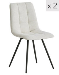 Nordlys Set Of 2 Metal And Beige Fabric Dining Chairs Modern Design Style Dining Room - thumbnail 2