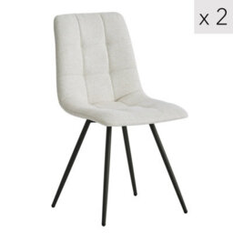 Nordlys Set Of 2 Metal And Beige Fabric Dining Chairs Modern Design Style Dining Room - thumbnail 1