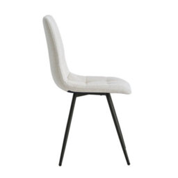 Nordlys Set Of 2 Metal And Beige Fabric Dining Chairs Modern Design Style Dining Room - thumbnail 5