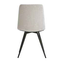 Nordlys Set Of 2 Metal And Beige Fabric Dining Chairs Modern Design Style Dining Room - thumbnail 8