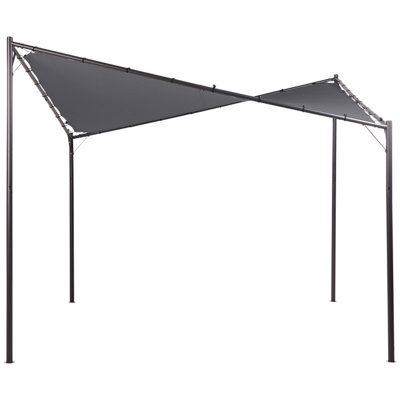 Beliani Gazebo Aventine Metal 300 Cm 300 Cm Dark Grey - image 1