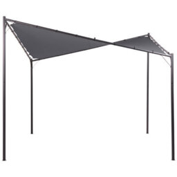 Beliani Gazebo Aventine Metal 300 Cm 300 Cm Dark Grey