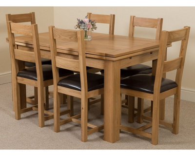 That's Furniture Richmond 140Cm - 220Cm Oak Extending Dining Table And 6 Chairs Dining Set With Lincoln Chairs - image 1