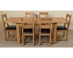 That's Furniture Richmond 140Cm - 220Cm Oak Extending Dining Table And 6 Chairs Dining Set With Lincoln Chairs - thumbnail 2