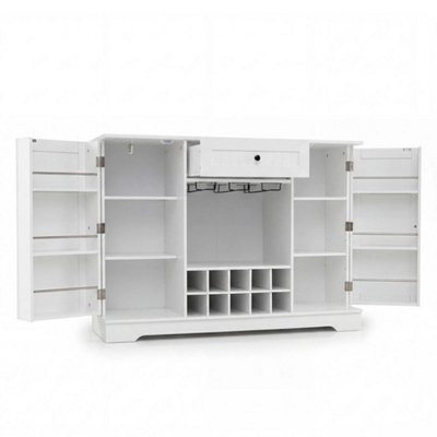 120 Cm Kitchen Storage Cabinet 10 Bottle Wine Rack With Glass Holder Bar Cabinet - image 1