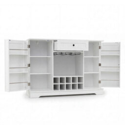120 Cm Kitchen Storage Cabinet 10 Bottle Wine Rack With Glass Holder Bar Cabinet