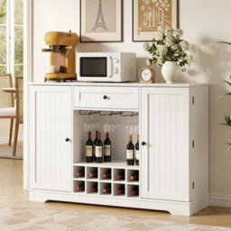 120 Cm Kitchen Storage Cabinet 10 Bottle Wine Rack With Glass Holder Bar Cabinet - thumbnail 5