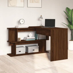 Berkfield Corner Desk Brown Oak 200X50X76 Cm Engineered Wood - thumbnail 3