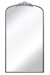 "Mirroroutlet Crown - Silver Metal Framed Arched Wall Mirror With Decorative Crown 68"" X 38"" (174Cm X 96Cm)" - thumbnail 3