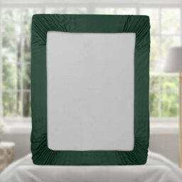 Ameha Double Plain Dyed Fitted Sheet 40Cm-Extra Deep Pocket Emerald Green Fitted Bed Sheet Soft Microfiber Bedding Sheet 137X190Cm - thumbnail 9