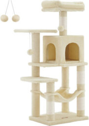 Songmics Cat Tree, Cat Tower For Indoor Cats, Multi-Level Cat Condo With Scratching Posts, Cave, Hammock, Beige - thumbnail 9