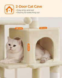 Songmics Cat Tree, Cat Tower For Indoor Cats, Multi-Level Cat Condo With Scratching Posts, Cave, Hammock, Beige - thumbnail 3