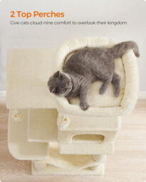 Songmics Cat Tree, Cat Tower For Indoor Cats, Multi-Level Cat Condo With Scratching Posts, Cave, Hammock, Beige - thumbnail 5