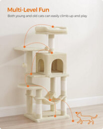 Songmics Cat Tree, Cat Tower For Indoor Cats, Multi-Level Cat Condo With Scratching Posts, Cave, Hammock, Beige - thumbnail 4
