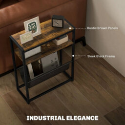 Narrow Side Table, End Table With 3-Tier Storage For Living Room - thumbnail 6