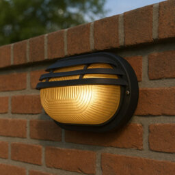 CGC Lighting Cgc Bonnie Black Oval Eyelid Outdoor Wall Light - thumbnail 2