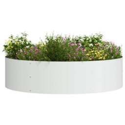 Berkfield Garden Planters 5 Pcs White 80 X 80 X 20 Cm Steel - thumbnail 3