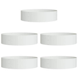 Berkfield Garden Planters 5 Pcs White 80 X 80 X 20 Cm Steel - thumbnail 2