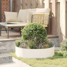 Berkfield Garden Planters 5 Pcs White 80 X 80 X 20 Cm Steel - thumbnail 4