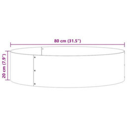 Berkfield Garden Planters 5 Pcs White 80 X 80 X 20 Cm Steel - thumbnail 8