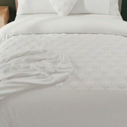 Super Soft Teddy Duvet Cover Set Heart Embossed Cozy Fleece Bedding White - thumbnail 2