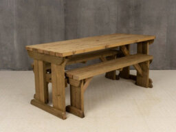 Arbor Garden Solutions Yews Picnic Bench - Wooden Garden Table And Bench Set (5Ft, Rustic Brown) - thumbnail 2