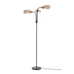 Thehotsale Paper Rope String-Wrapped Lampshade 3-Light Floor Lamp, Assembly Required - thumbnail 1