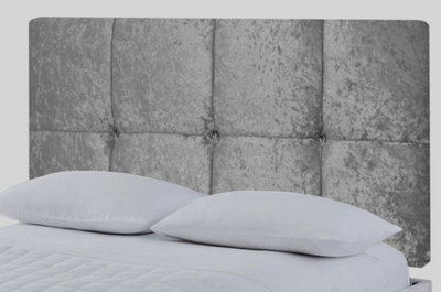 "Adore Designs Deluxe Crushed Velvet 4Ft Small Double 20"" Headboard - Grey"