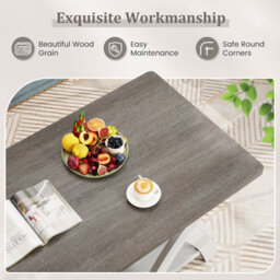 "Gainoom 40"" Gray Farmhouse Wooden Accent Table With Storage Shelf" - thumbnail 9