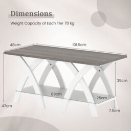 "Gainoom 40"" Gray Farmhouse Wooden Accent Table With Storage Shelf" - thumbnail 2