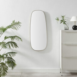 Furniturebox Uk Elodie Gold Metal Large 120X50 Pebble Shape Wall Mirror - thumbnail 2