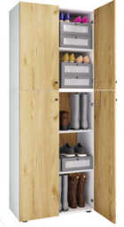 Vcm Wardrobe Lona White / Honey Oak W. 70 X H. 184 X D. 40 Cm - thumbnail 1