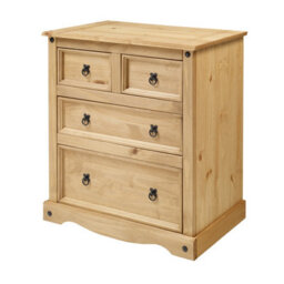 Mercers Furniture Corona Chest Of Drawers Compact 2+2 4 Drawer Solid Wood Pine Wooden With Mexican Styling - thumbnail 2