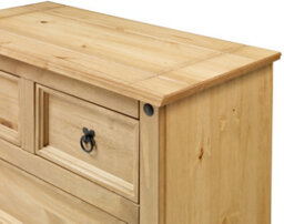 Mercers Furniture Corona Chest Of Drawers Compact 2+2 4 Drawer Solid Wood Pine Wooden With Mexican Styling - thumbnail 4