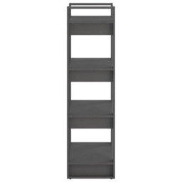 Berkfield Book Cabinet/room Divider Grey 60X35X125 Cm Solid Wood - thumbnail 4