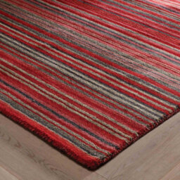 Melrose Mubai Stripe Wool Made Red Area Rug 120/170Cm - thumbnail 3
