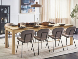 Beliani Extending Dining Table Madura Natural Ash Wood 160/240 Cm 90 Cm - thumbnail 2