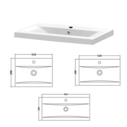 Paramount Bathrooms 600mm Mid Edge 2 Drawer Floor Standing Bathroom Vanity Basin Unit (Fully Assembled) - Vivo Gloss Light Grey - thumbnail 4