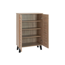2 Door Shoe Cabinet In Oak For Living Room - thumbnail 4