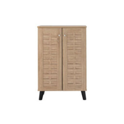 2 Door Shoe Cabinet In Oak For Living Room - thumbnail 2