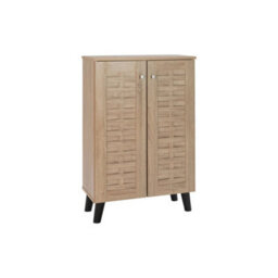 2 Door Shoe Cabinet In Oak For Living Room - thumbnail 3