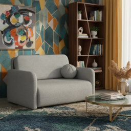 Viva Sun Ii Sofa Bed With Sleeping Function And Bedding Storage Metal Legs Wooden Frame 130X103X85Cm Grey - thumbnail 2