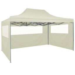 Berkfield Professional Folding Party Tent With 4 Sidewalls 3X4 M Steel Cream - thumbnail 4